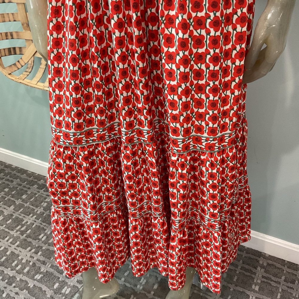 Max Studio Red and White Floral Maxi Dress - Picture 4 of 8